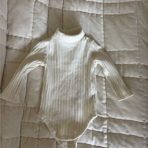 Janie and Jack Cream Ribbed Bodysuit